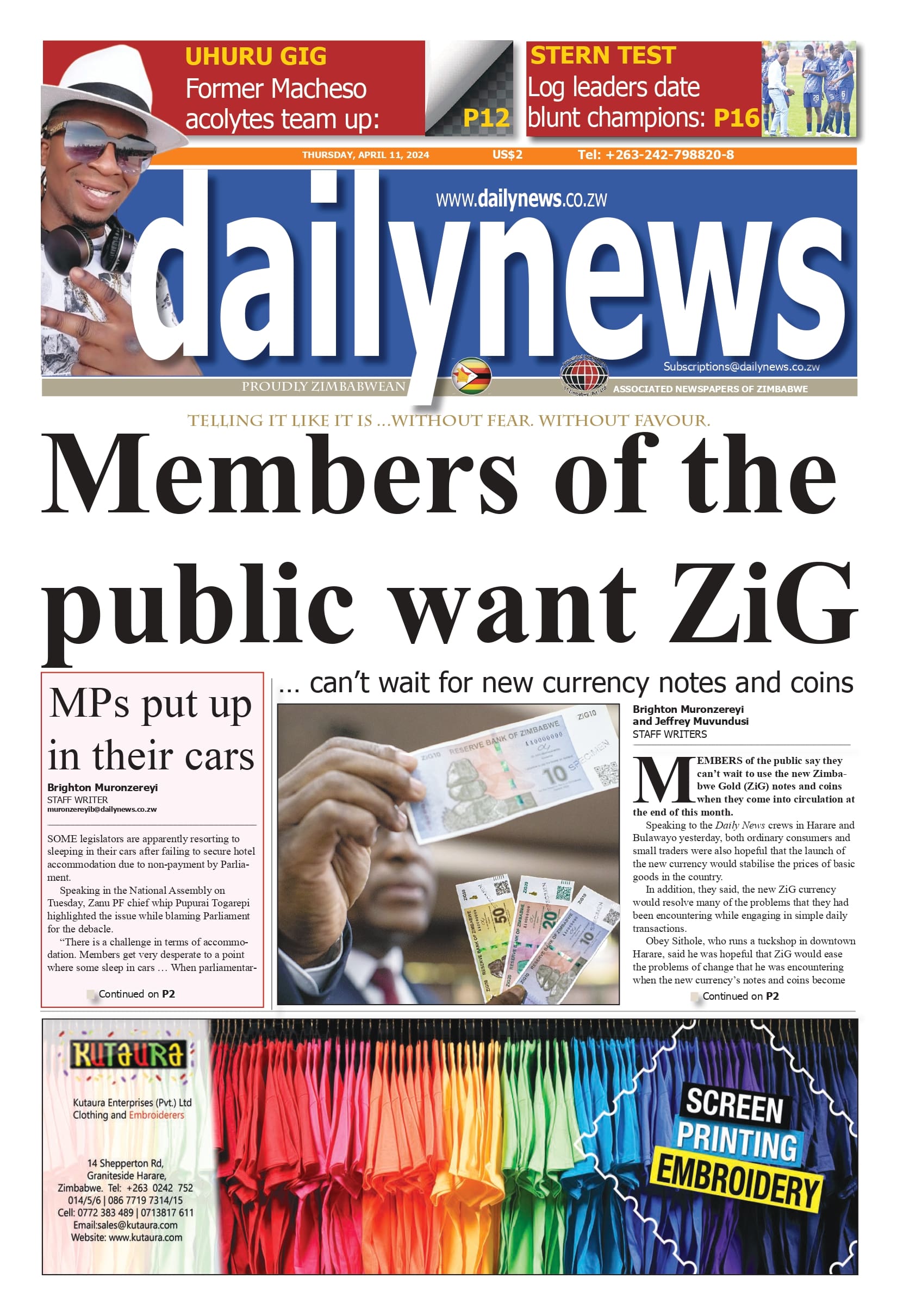 Thursday 11 April, 2024